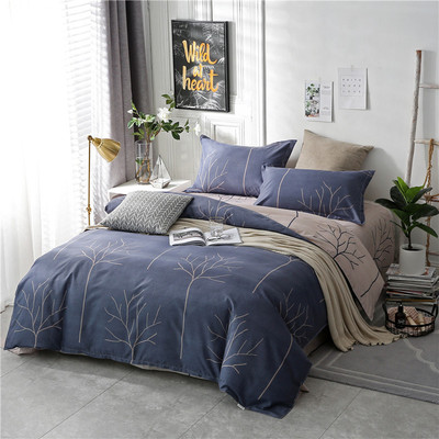 Non-printing bed sheet three-piece bedding simple super soft pure printing four-piece bed sheet duvet cover good home textiles