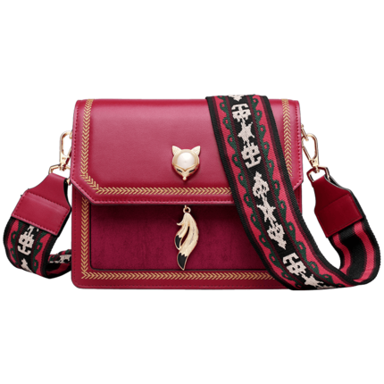 Golden Fox Sunset Bag Women 2020 New Fashion All-match One-shoulder Women's Bag Wide Shoulder Strap Fall/Winter Messenger Small Square Bag