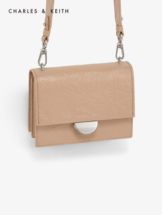 CHARLES&KEITH female bag CK2-80671036-1 small square bag wide shoulder strap diagonal shoulder bag women