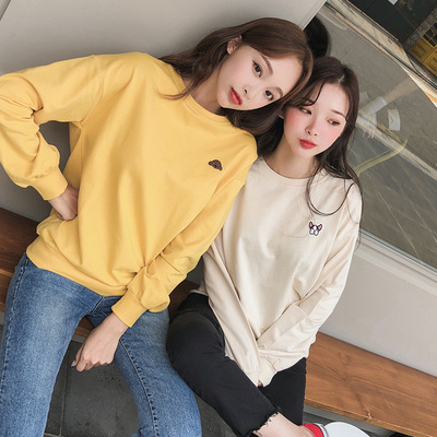 Handu Yishe Spring 2020 New Korean Women's Tops Dog Embroidered Loose T-shirt NW12197棽
